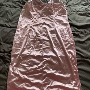 Pink Satin Dress by FASHION NOVA